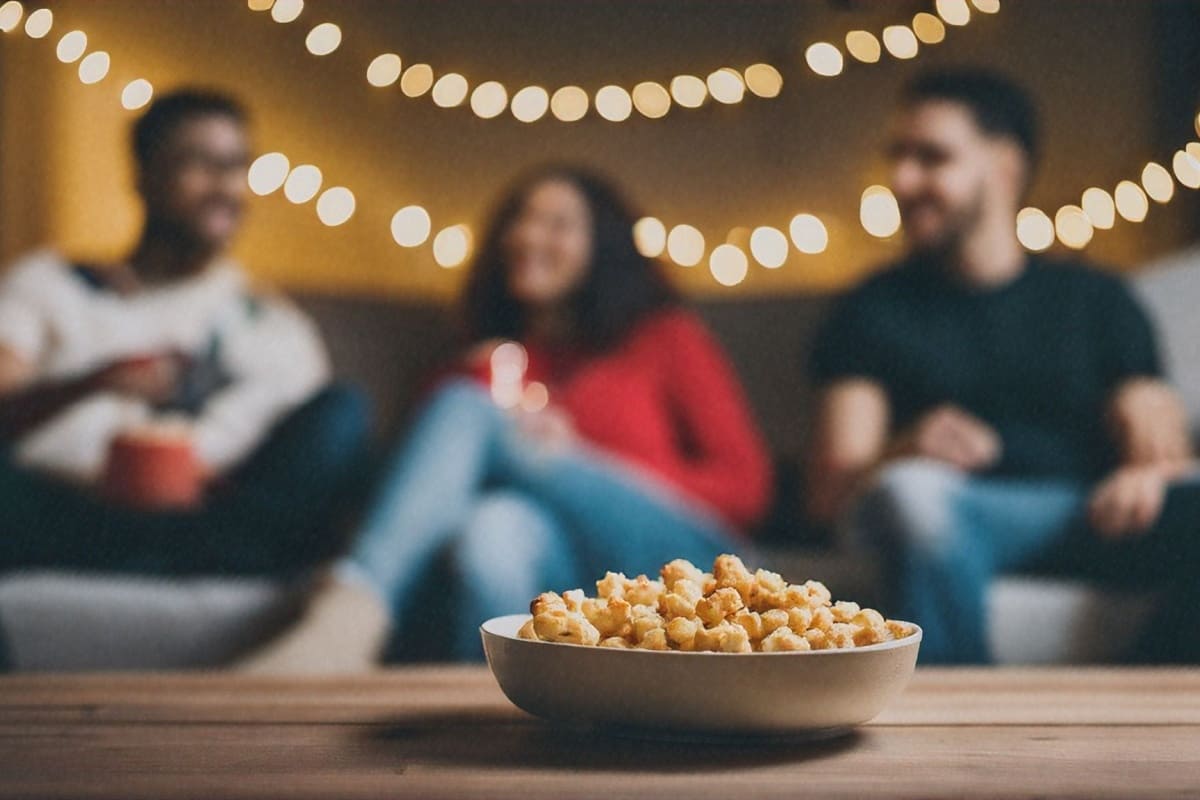 movie-nights-for-close-friends-bowl-of-popcorn-and-three-silhouettes-in-the-background